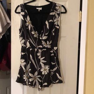 Black floral romper